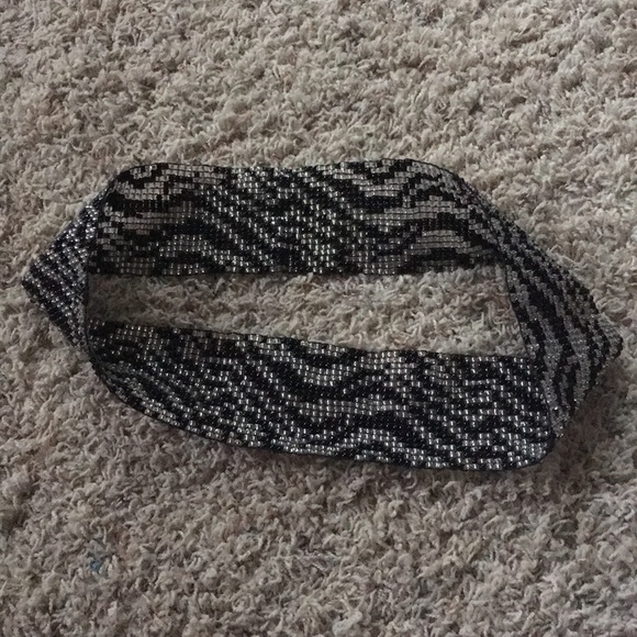 Stretchy beaded belt - black and clear beading - Picture 3 of 3